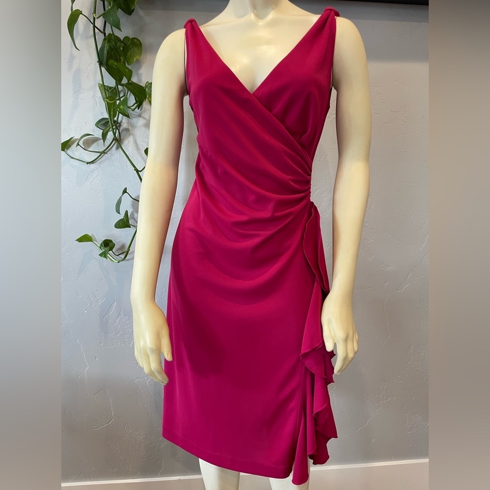Vintage Y2K express stretch wrap, midi dress with side slit size 1/2